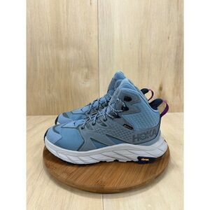 NEW Hoka One One Anacapa Mid GTX Light Blue Leather Hiking Boots W Size 9.5B